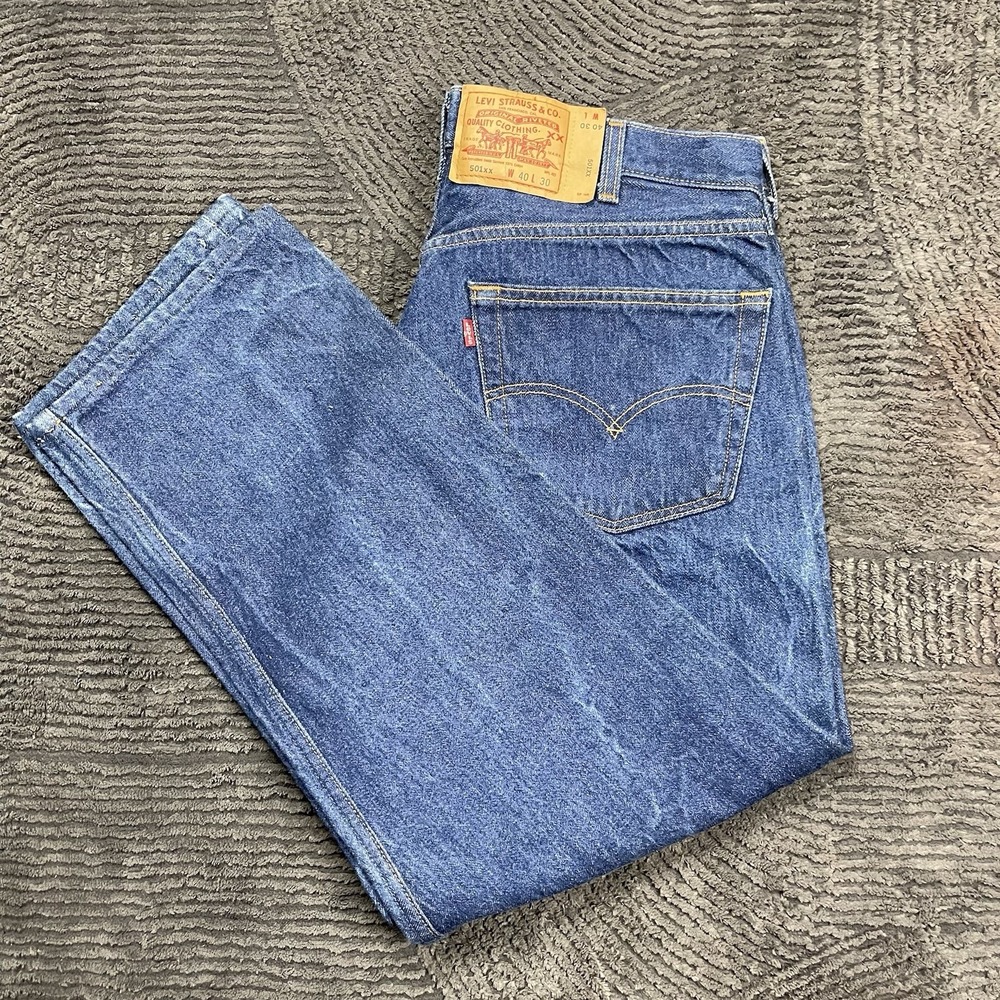 Vintage Levi's 501xx Men's 34x27 Jeans Red Tab Blue Denim Button Fly Straight